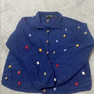 Handmade Colorful Polka Dot Knit Cardigan